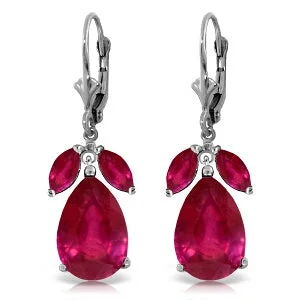 Prism crystal earrings-11 Carat 14K Solid White Gold Heart's Desire Ruby Earrings