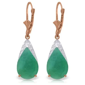 Stellar burst earrings-14K. ROSE GOLD LEVERBACK EARRING WITH NATURAL EMERALDS