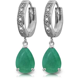 Glossy obsidian earrings-2.03 Carat 14K Solid White Gold Smart Savvy Emerald Diamond Earrings