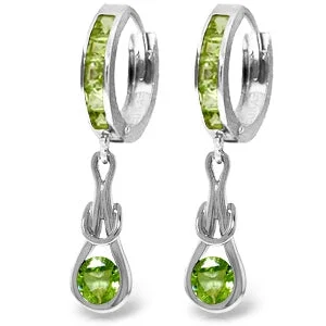 Assorted gem earrings-2.3 Carat 14K Solid White Gold Breaking Good Peridot Earrings