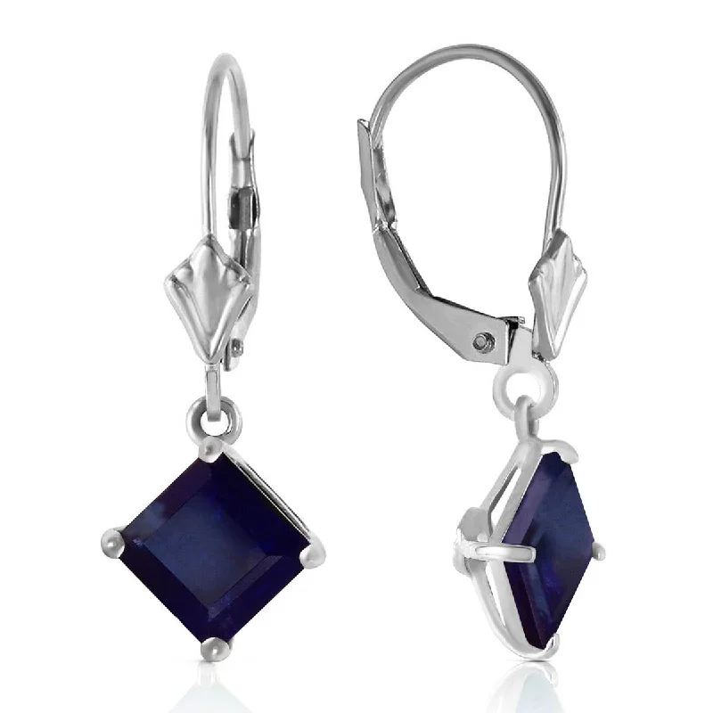 Fused-hoop earrings-2.9 Carat 14K Solid White Gold Guided Spirit Sapphire Earrings