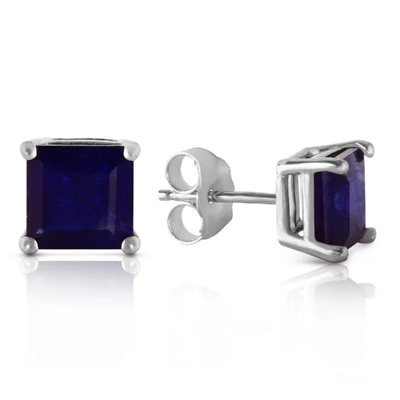 Ragged edge earrings-2.9 Carat 14K Solid White Gold Someone You Love Sapphire Earrings