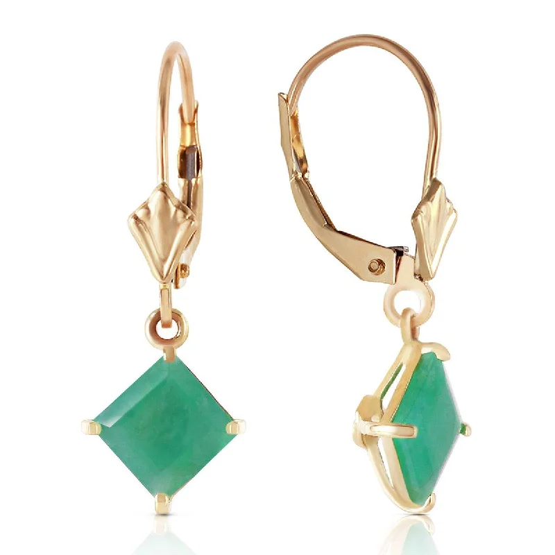 Summit gem earrings-2.9 Carat 14K Solid Yellow Gold Kaylynne Emerald Earrings