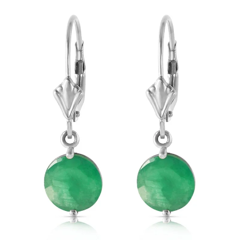 Piled birthstone earrings-3.3 Carat 14K Solid White Gold Going Places Emerald Earrings