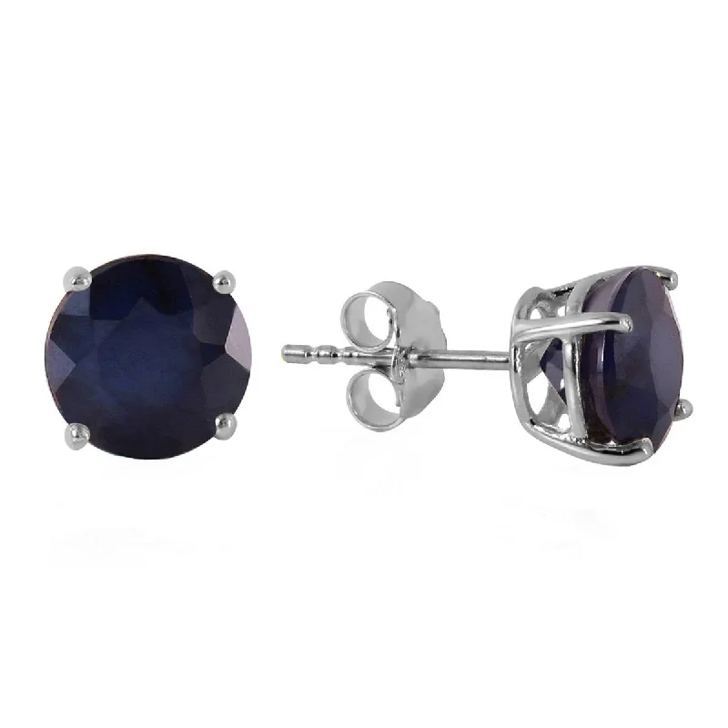 Polished steel earrings-3.3 Carat 14K Solid White Gold Life's Instructions Sapphire Earrings