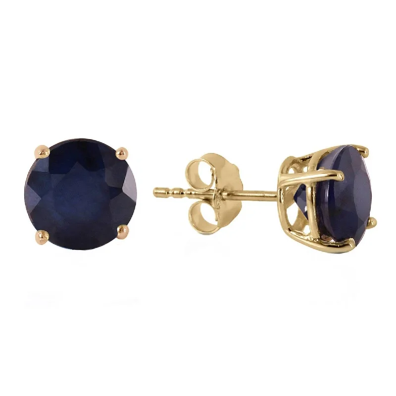 Domed cabochon earrings-3.3 Carat 14K Solid Yellow Gold Once Upon A Love Sapphire Earrings