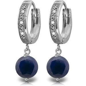 Vivid topaz earrings-3.33 Carat 14K Solid White Gold Despite The Demands Sapphire Diamond Earrings