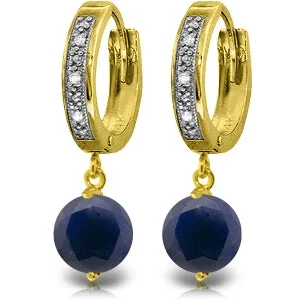 Dimpled earrings-3.33 Carat 14K Solid Yellow Gold Organza Sapphire Diamond Earrings