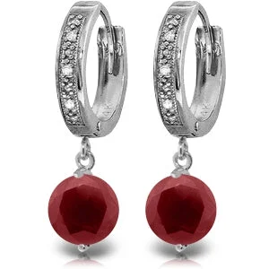 Natural sapphire earrings-4.03 Carat 14K Solid White Gold Most In Demand Ruby Diamond Earrings