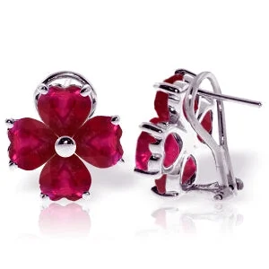 Stamped gem earrings-7.2 Carat 14K Solid White Gold Create A Mod Ruby Earrings