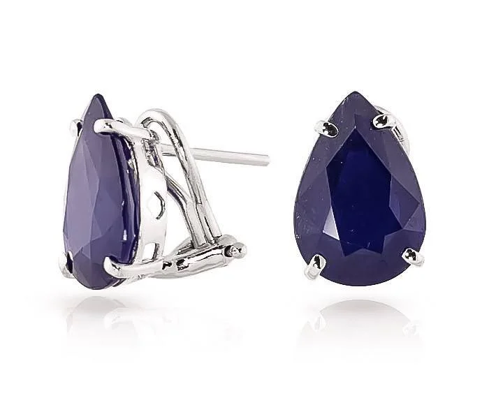 Soft curve earrings-9.3 Carat 14K Solid White Gold Gem Of A Moment Sapphire Earrings