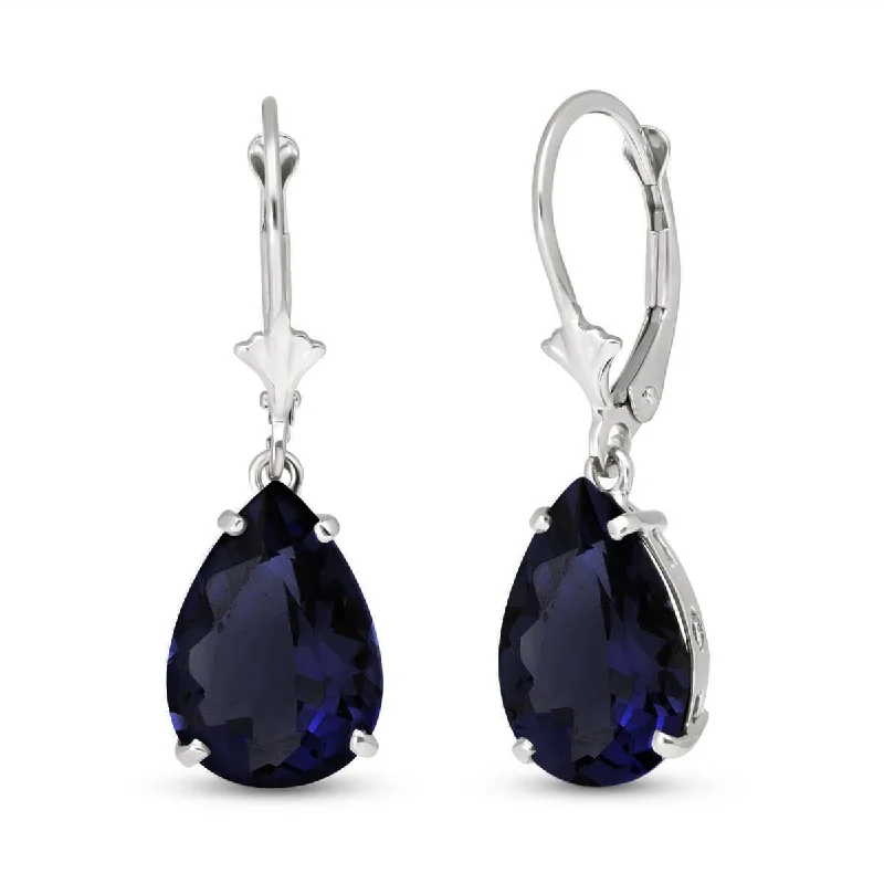 Lush agate earrings-9.3 Carat 14K Solid White Gold Testimony Sapphire Earrings