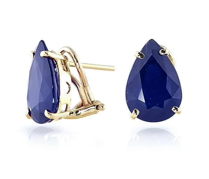 Crafted gold earrings-9.3 Carat 14K Solid Yellow Gold Inspiration Sapphire Earrings