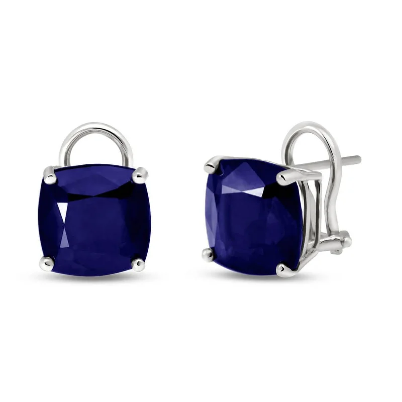 Linked knot earrings-9.66 Carat 14K Solid White Gold What A Party Sapphire Earrings