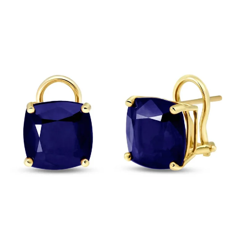 Vine-curl earrings-9.66 Carat 14K Solid Yellow Gold Provocative Sapphire Earrings