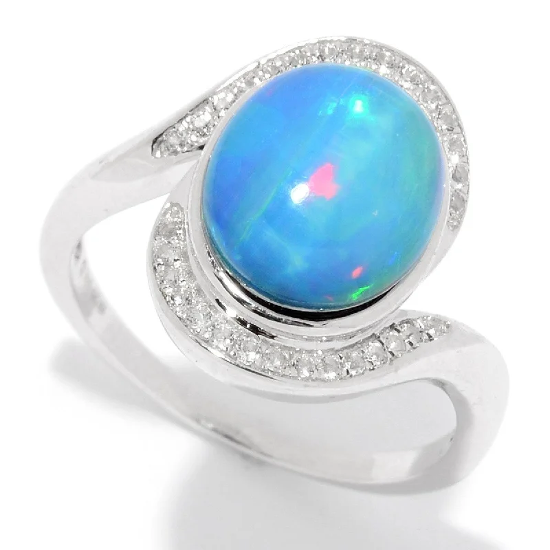 Ragged edge ring-925 Sterling Silver Ethiopian Opal Doublet Ring