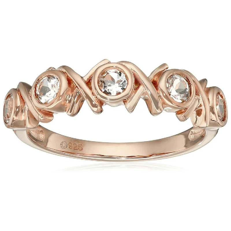 Vivid topaz ring-925 Sterling Silver Morganite 5-Stone Ring