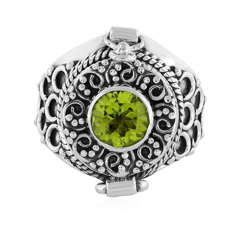 Speckled stone ring-925 Sterling Silver Peridot Designer Ring