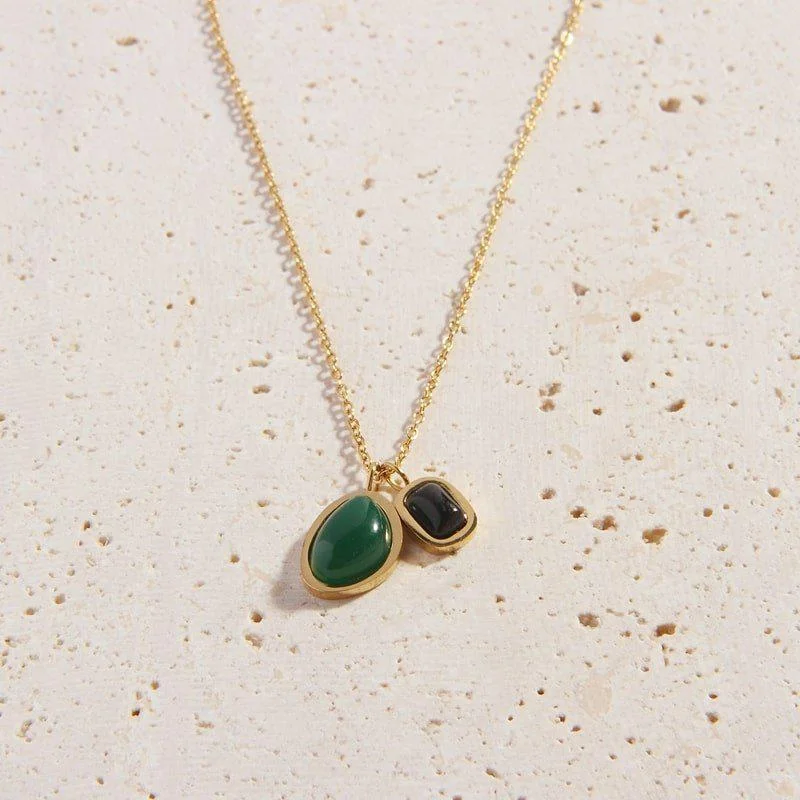 Classic emerald necklace-Agatha Necklace