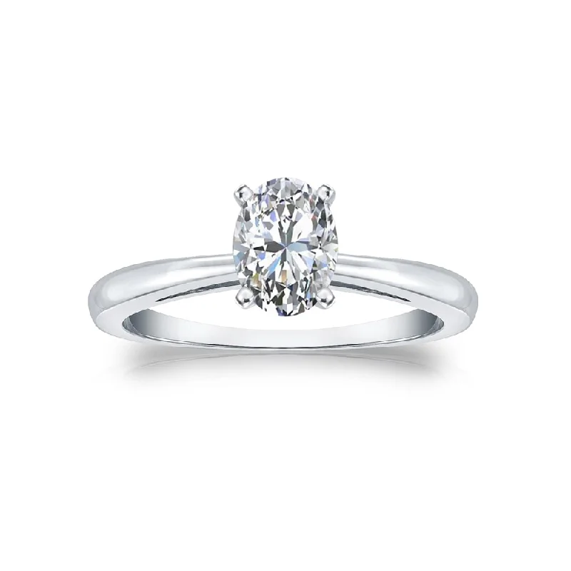 Clean cut ring-Auriya 14k Gold 3/4ctw Oval-cut Solitaire Diamond Engagement Ring (G-H, SI1-SI2)