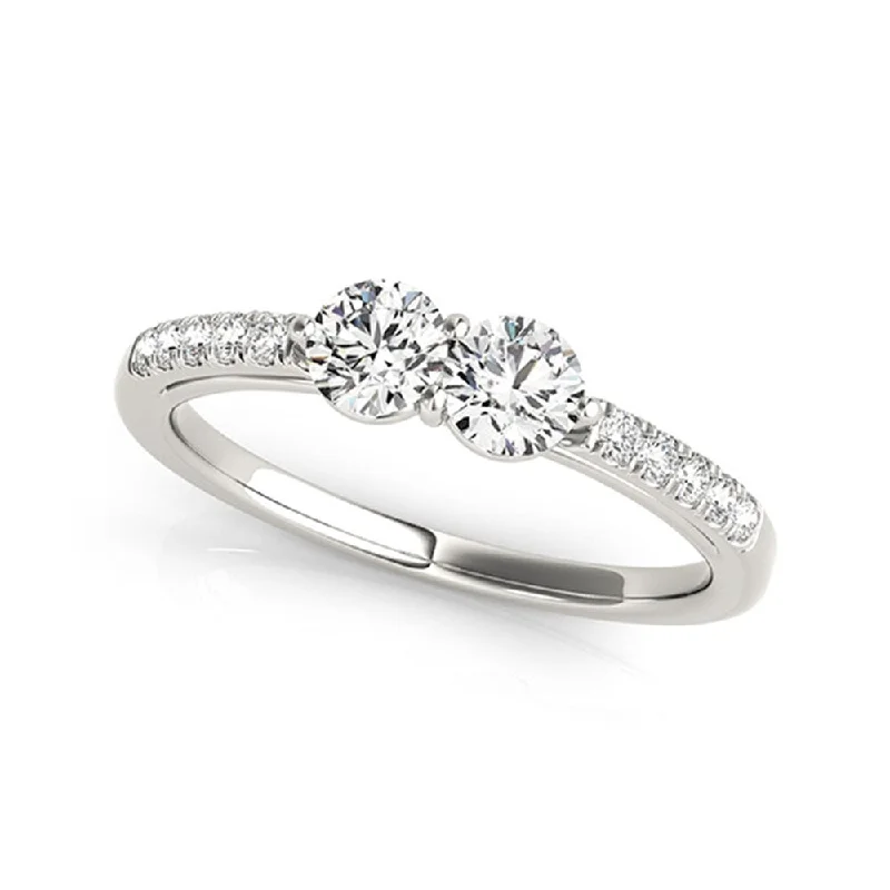 Open-slot ring-Auriya 14k White Gold 1/2 carat TW 2-Stone Diamond Engagement Ring (H-I, SI1-SI2)