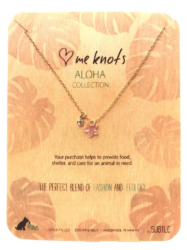 Sharp stone necklace-Mother of Pearl "Plumeria" (Aloha Collection)