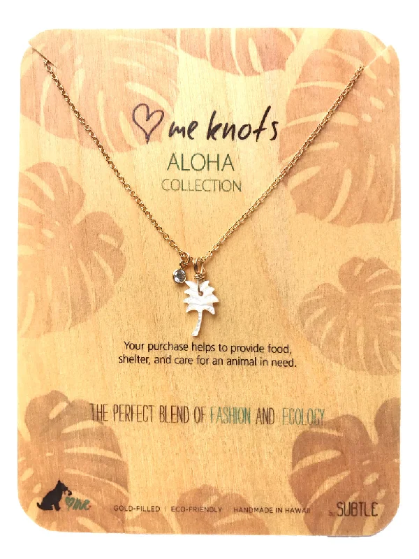 Hand-grooved necklace-Mother of Pearl "Palm Tree" (Aloha Collection)