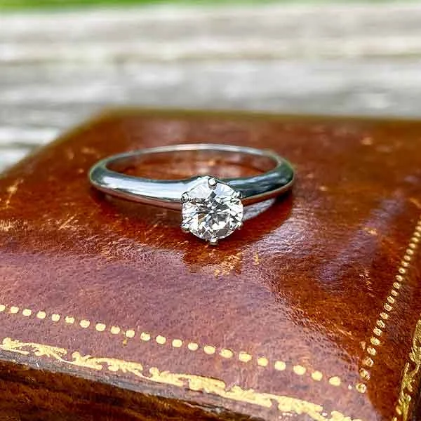 Ten-gem ring-Vintage Tiffany & Co Engagement Ring, RBC 0.57ct.