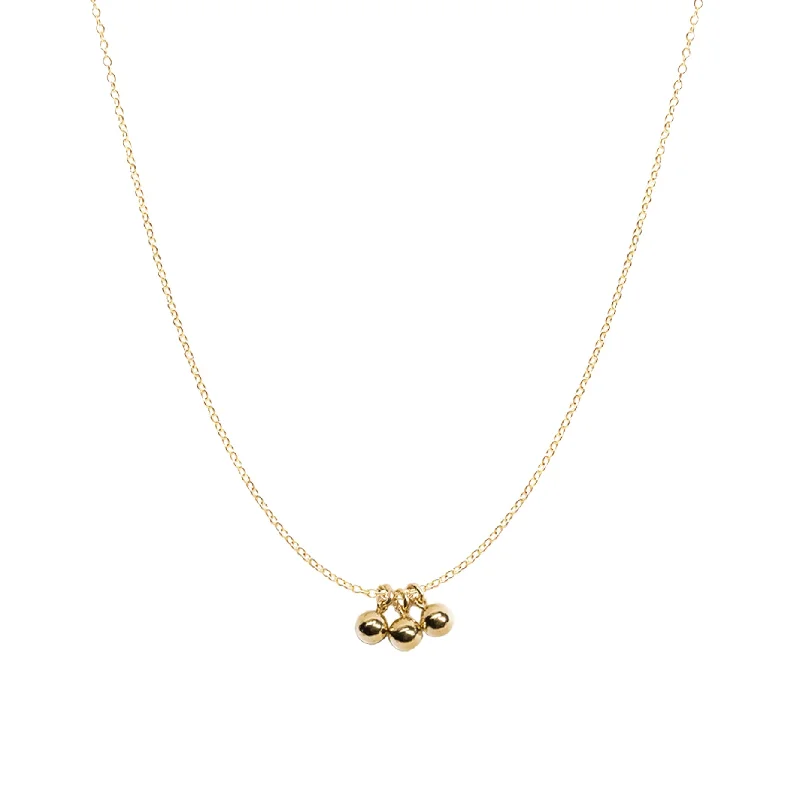 Shiny gem necklace-Dainty 3 Baller Necklace