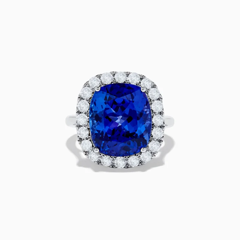 Heptagon gem ring-Nahla Siri 14K White Gold Tanzanite and Diamond Ring