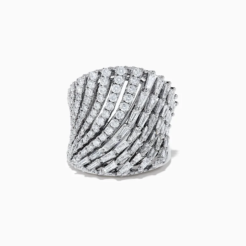 Offset stone ring-Pave Classica 14K White Gold Diamond Statement Ring 2.36 TCW