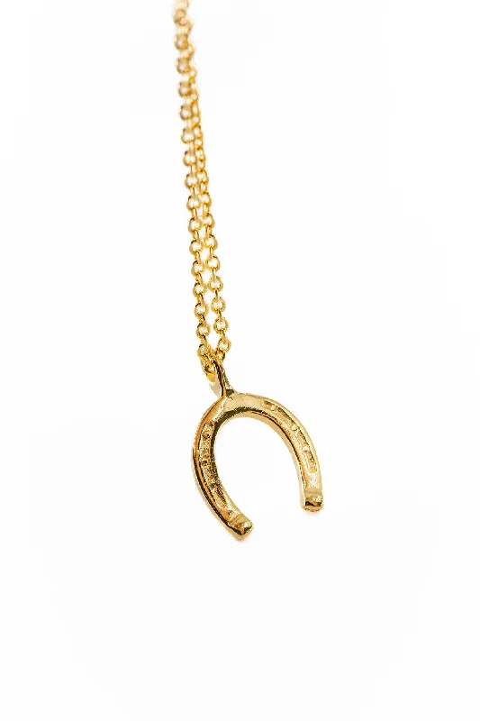 Swept gem necklace-Good Luck Pendant | Gold