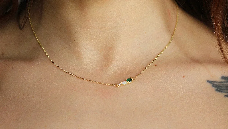 Vivid topaz necklace-Green Opal Dreams Crystals Necklace