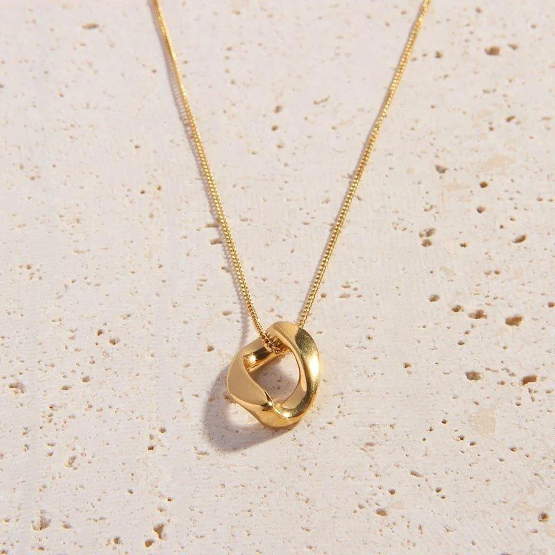 Satin gold necklace-Helena Necklace