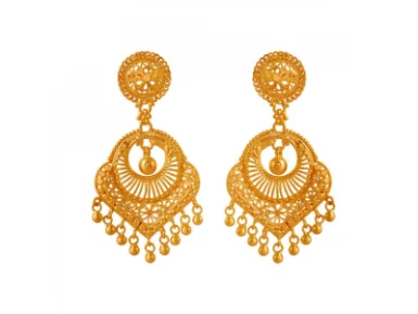 Dainty filigree earrings-Intricately Designed 22k Gold Jhumka Style Earrings