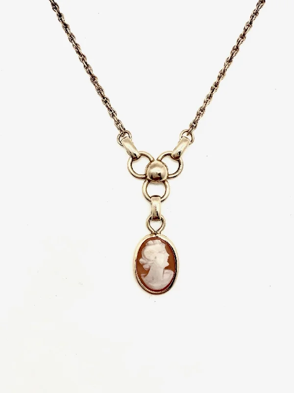 Radiant zircon necklace-Jacqueline Cameo Necklace