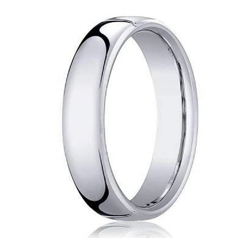 Inset gem ring-Men's Designer Heavy Fit 14k White Gold Wedding Band 3.5mm