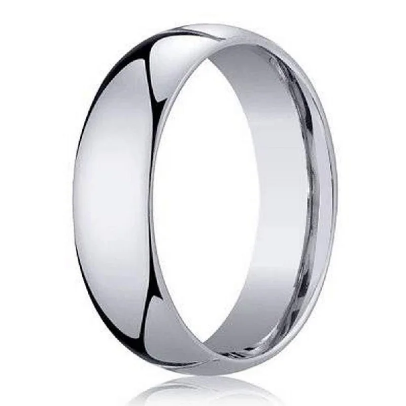 Open-horizon ring-Men's Wedding Band in 950 Platinum, Classic Design- 5mm