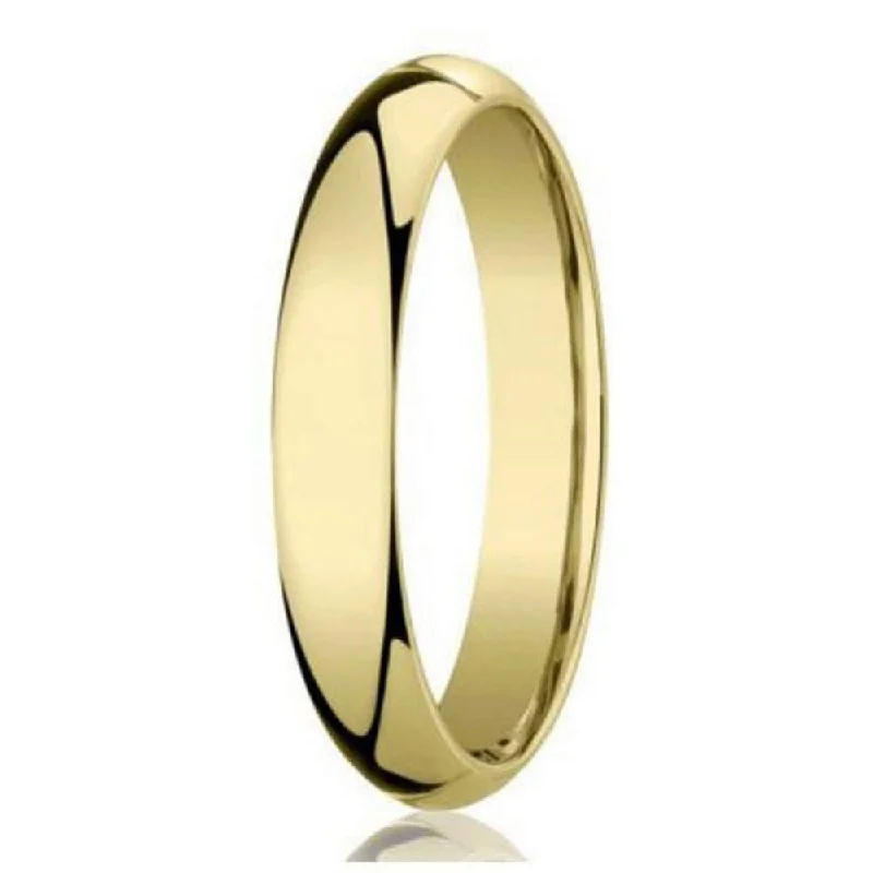 Stamped gem ring-Traditional Men's Designer 18K Yellow Gold Wedding Band | 4mm