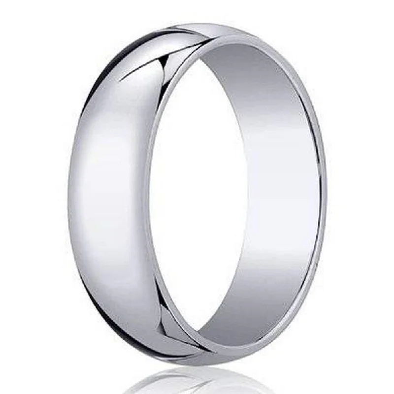 Hinged ring-Traditional Fit Men's Designer Wedding Band in 18K White Gold | 5mm