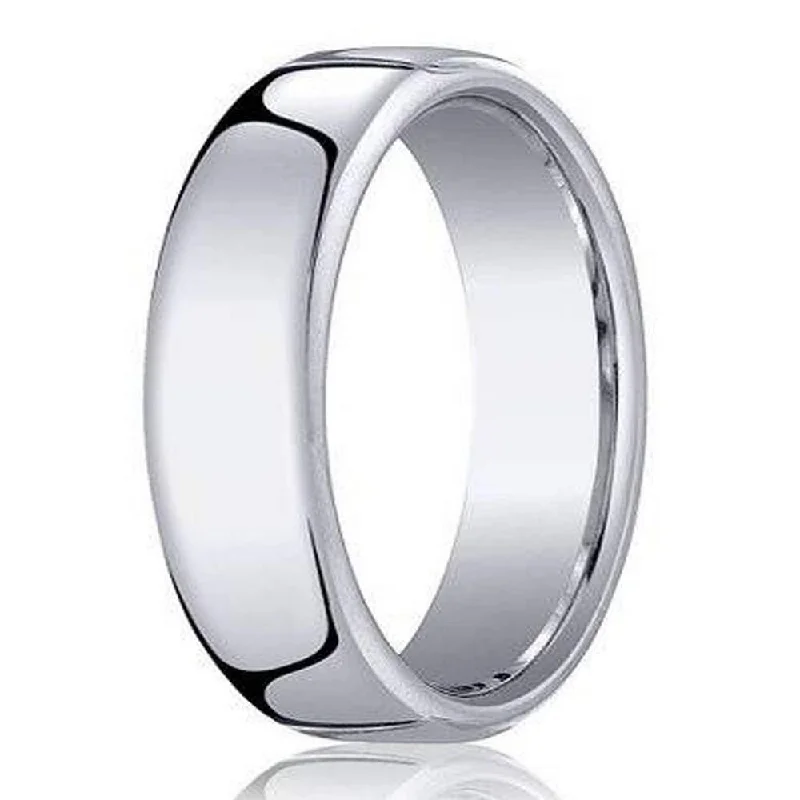 Wire-curve ring-Benchmark Men's Cobalt Chrome Wedding Ring with Euro Heavy Fit