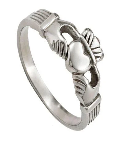 Twinkling crystal ring-Stainless Steel Claddagh Ring for Men-9mm