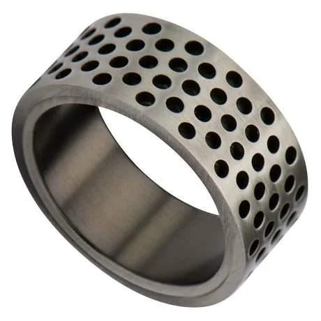 Vine-curl ring-Men's Stainless Steel Multi-Hole Gunmetal Finished Ring-9mm