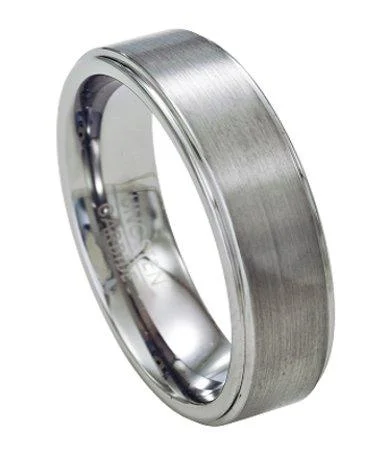 Subtle arc ring-Tungsten Wedding Band with Satin Finish - 7mm