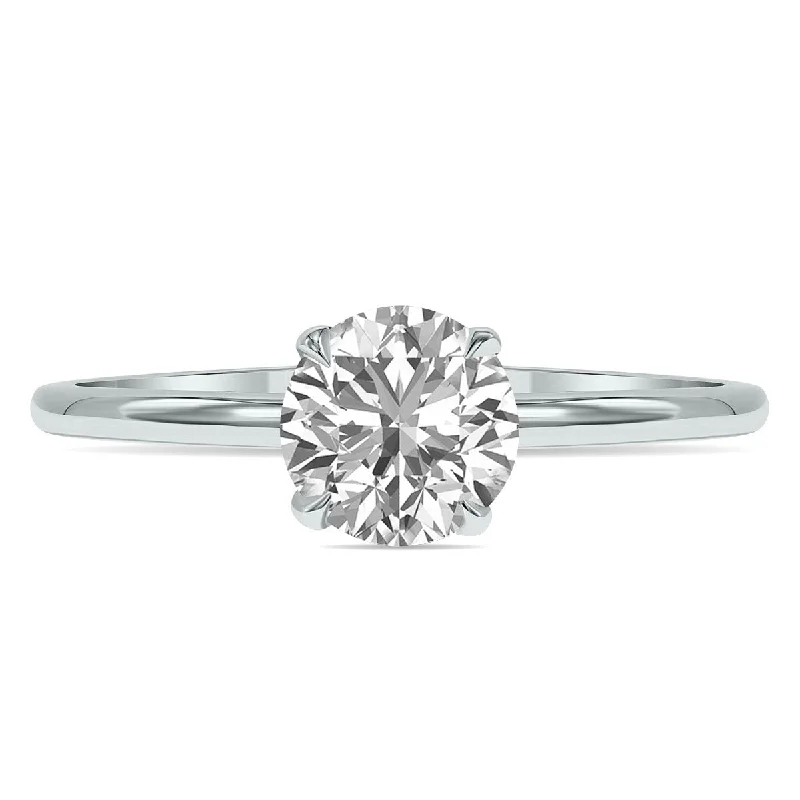 Worn-rim ring-Marquee Lab Grown 1.50 Carat Diamond Solitaire Ring in 14K White Gold (F-G Color, VVS1-VVS2 Clarity)