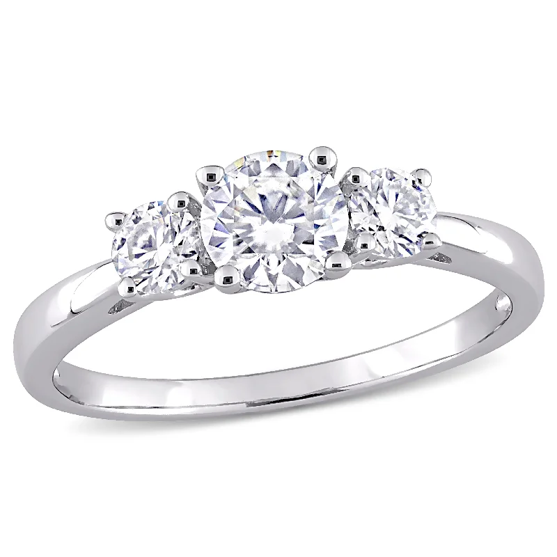 Parted-tier ring-Mimi & Max 1ct DEW Created Moissanite 3-Stone Engagement Ring in Sterling Silver