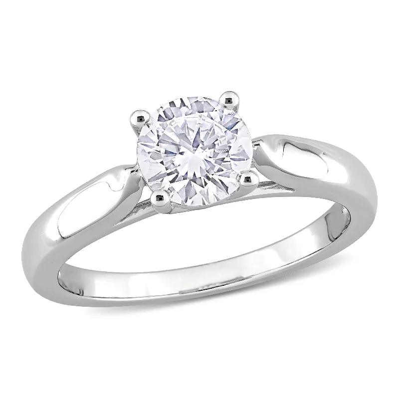 Vine-curl ring-Mimi & Max 1ct DEW Created Moissanite Solitaire Engagement Ring in Sterling Silver