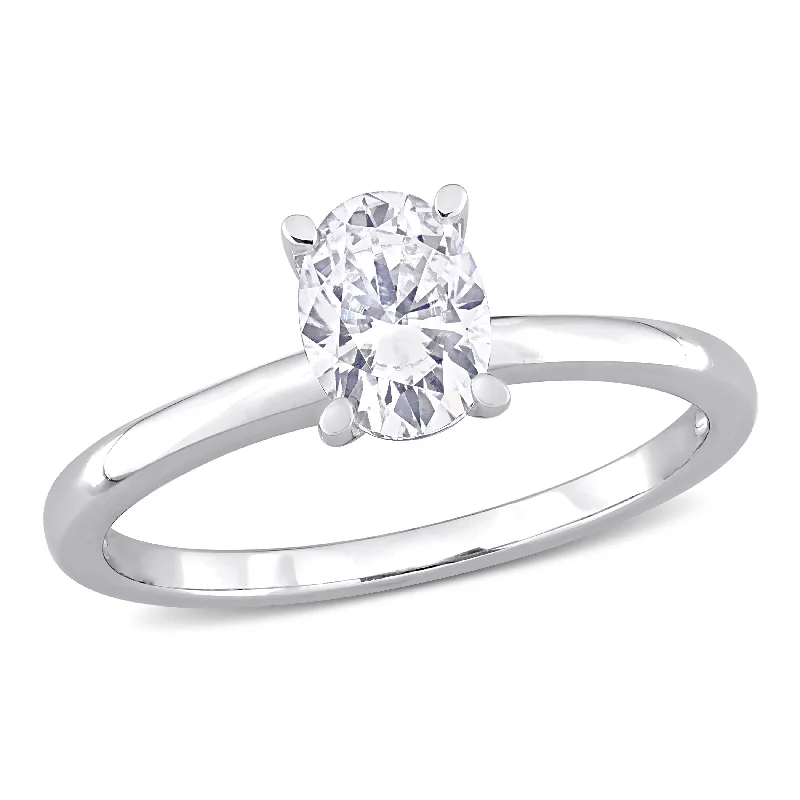 Ragged edge ring-Mimi & Max 1ct DEW Oval Created Moissanite Solitaire Engagement Ring in Sterling Silver