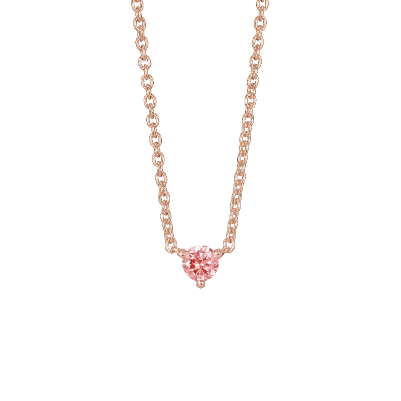 Parted-tier necklace-The Pink Mini Solitaire Pendant