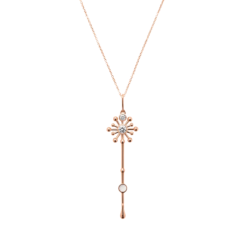 Curving bar necklace-The Roseate x Lightbox Light Wand Pendant